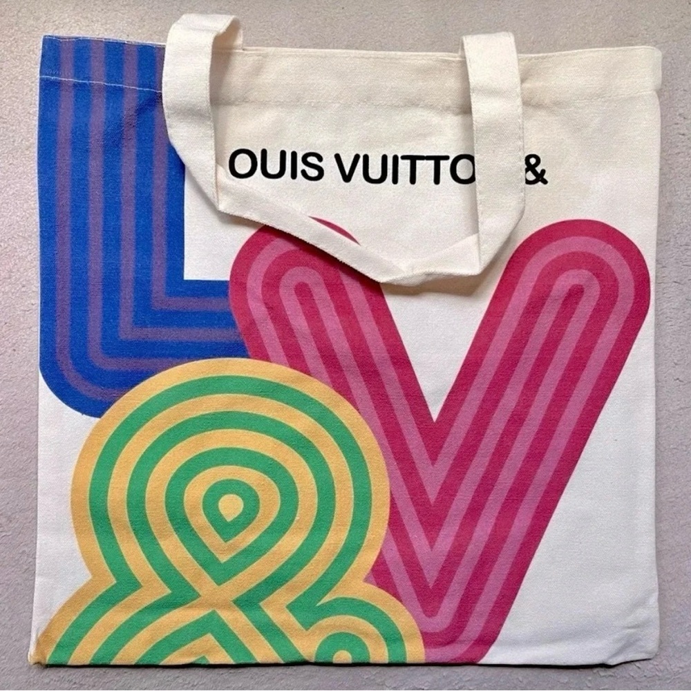 Louis Vuitton Limited Edition Canvas Tote Bag LV Card Ribbon exhibition Shenzhen